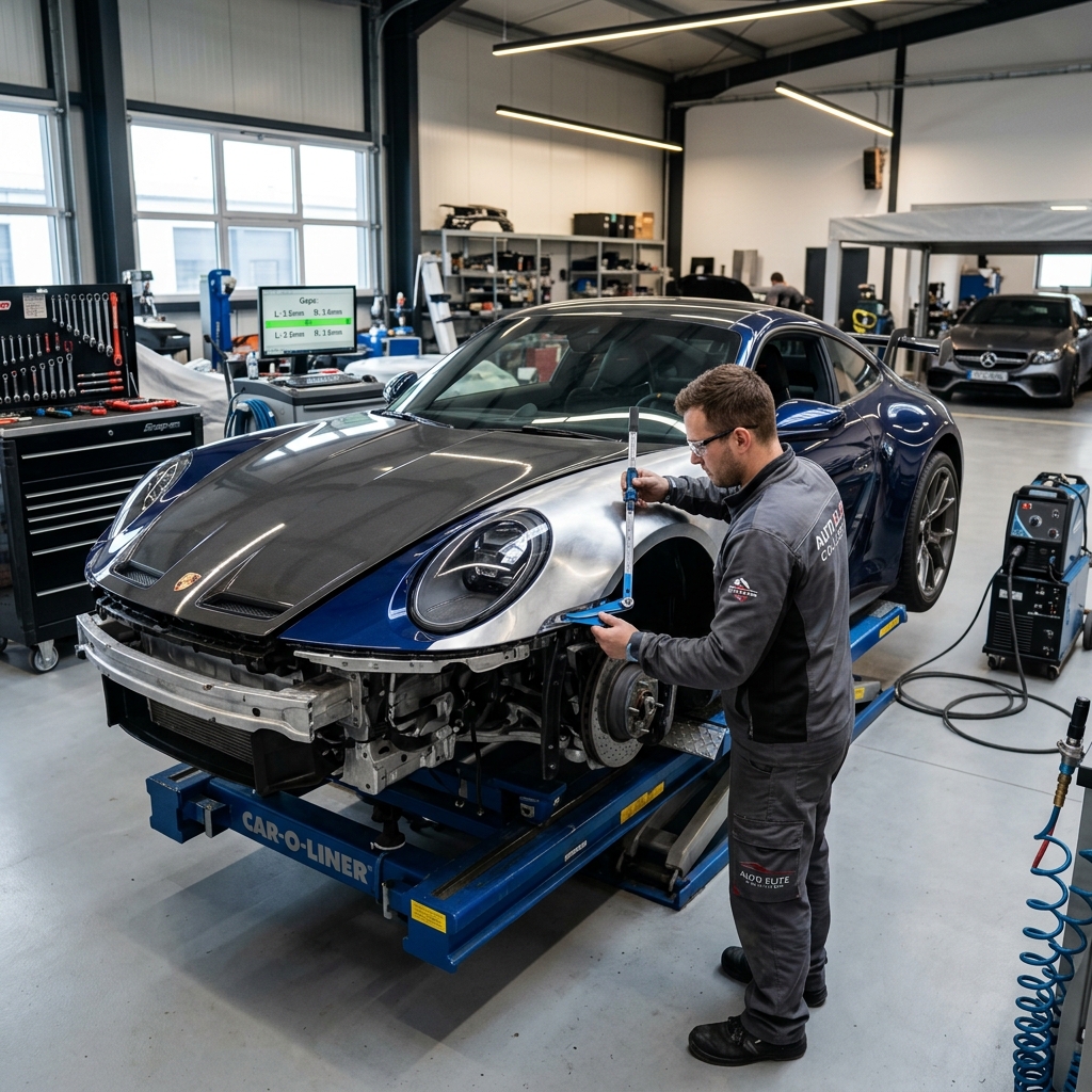 Our workshop garage and technician