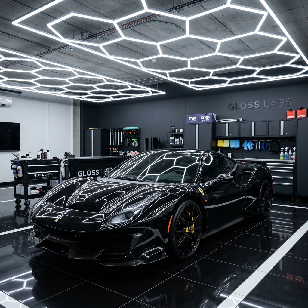 Luxury sports car after premium detailing